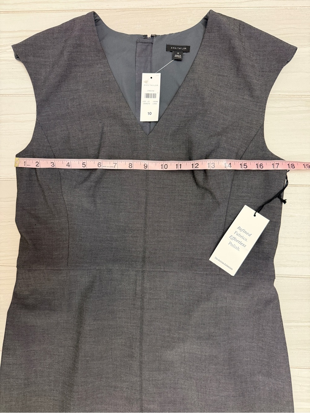 Ann Taylor Dark Charcoal V-Neck Sheath Dress - Picture 8 of 9